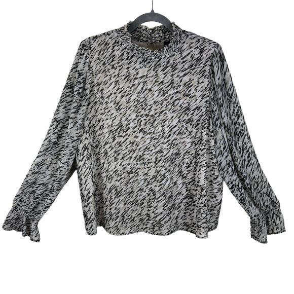 Halogen Multicolor Long Sleeve Mock Neck Lightweight Lined Blouse Size XL - Picture 1 of 8